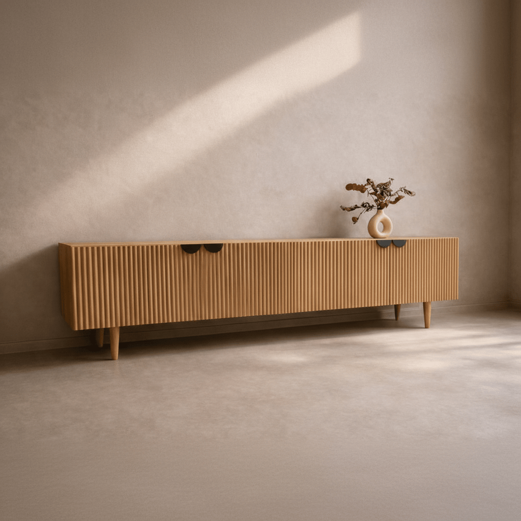 Zoe TV Unit - handcrafted solid wood furniture - Whitman Innovations