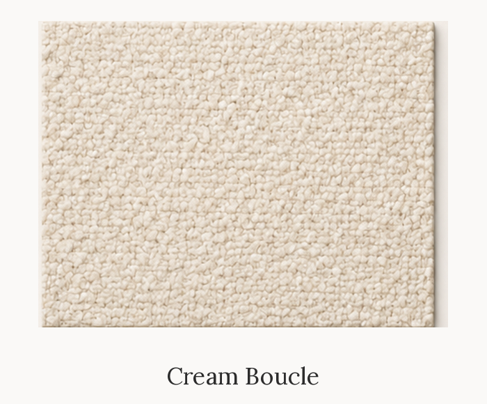 Cream Boucle fabric swatch, Whitman Innovations
