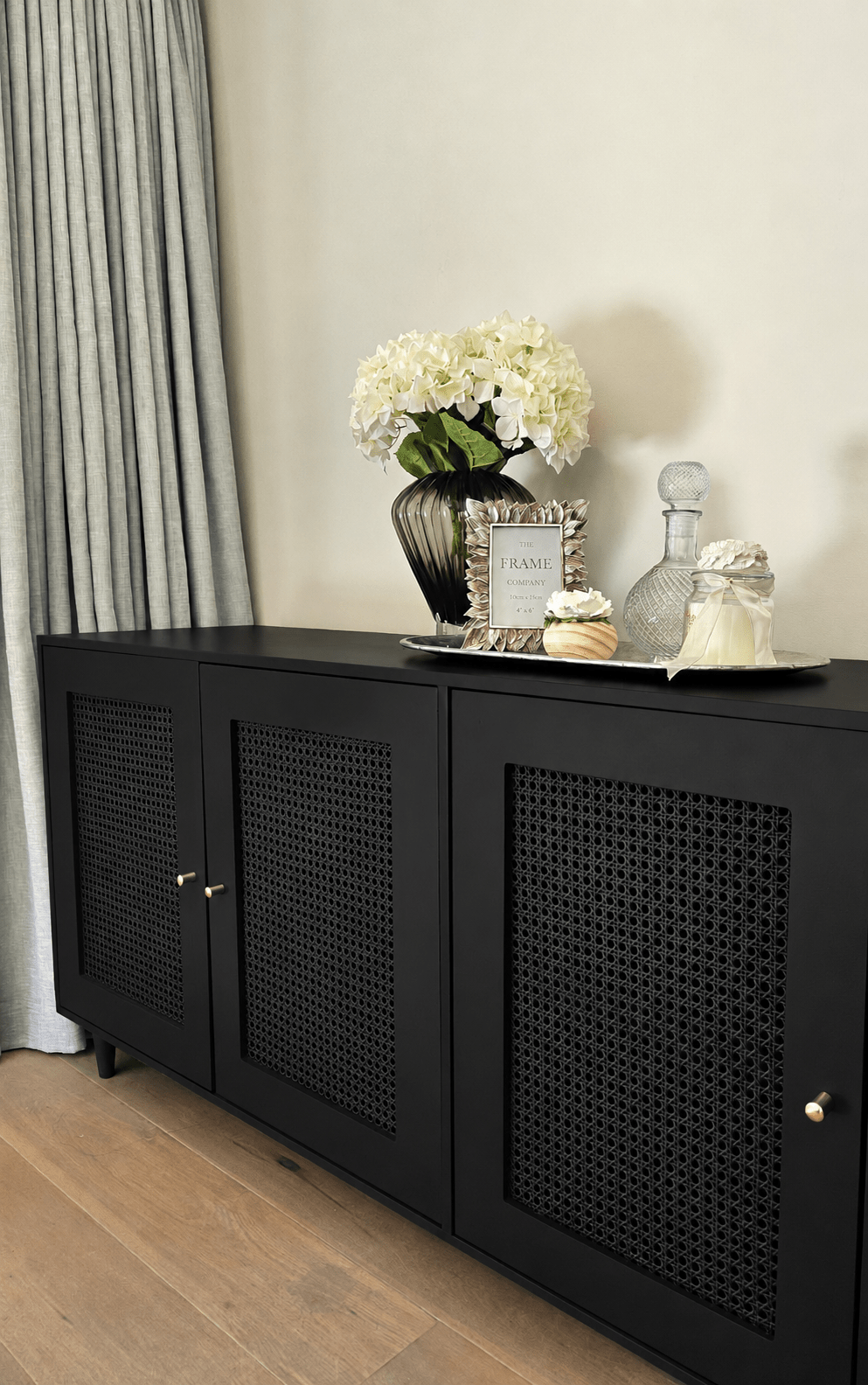 Kelly Rattan Sideboard - handcrafted solid wood furniture - Whitman Innovations
