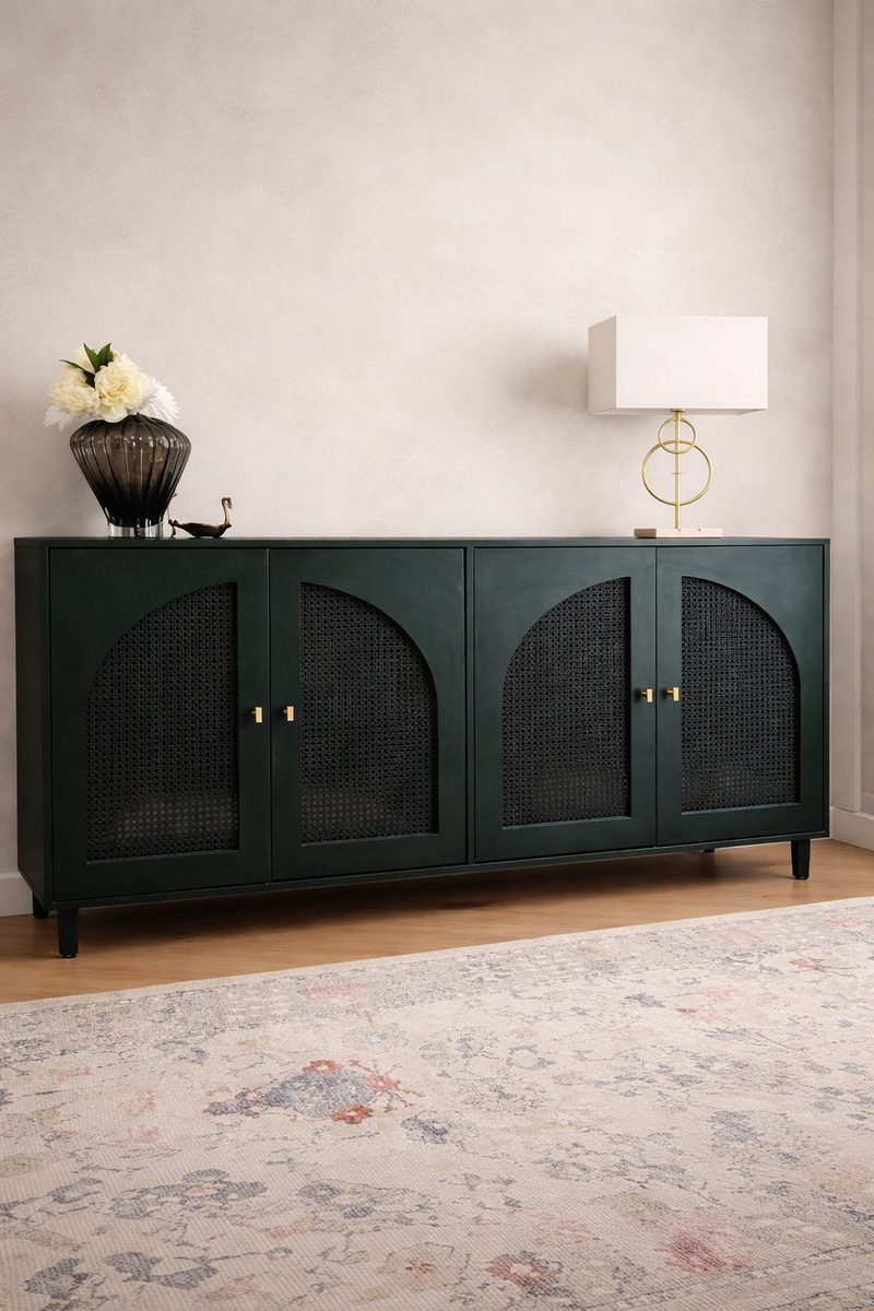 Cole Rattan Sideboard - handcrafted solid wood furniture - Whitman Innovations