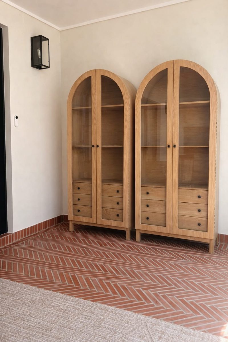 Ariah Arch Cabinet - handcrafted solid wood furniture - Whitman Innovations