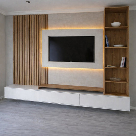 Grant Wall TV Unit - handcrafted solid wood furniture - Whitman Innovations